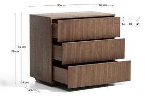 HELVINE WALNUT komoda so zásuvkami