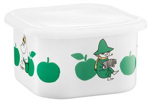 Dóza s vrchnákom Moomin Joyful Apples 1,5l, smalt / bielo-zelená