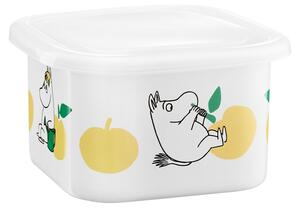 Dóza s vrchnákom Moomin Joyful Apples 1l, smalt / bielo-žltá