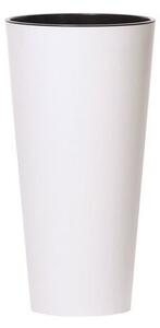Kvetináč TUBUS SLIM s vložkou 40 cm, biely matný