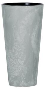 Kvetináč TUBUS SLIM BETON EFFECT s vložkou 25 cm,sivý
