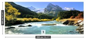 Fototapeta Vliesová Švajčiarske alpy 250x104 cm