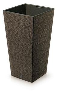 Kvetináč FURU SQUARE ECO WOOD s vložkou 24 c m,tmavohnedý