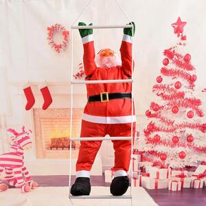 Tutumi, LED vianočný Santa Claus na rebríku 240cm XXL 391123A, červená-biela, CHR-03620
