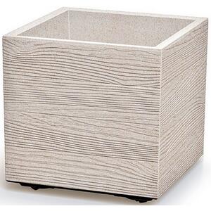 Kvetináč MADERA SQUARE ECO WOOD 28,8 cm , biely, S