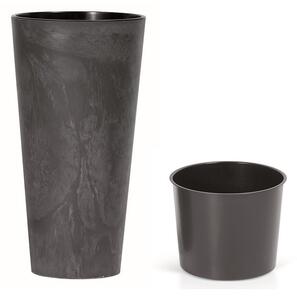 Kvetináč TUBUS SLIM BETON EFFECT s vložkou 30 cm,antracit