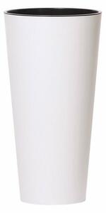 Kvetináč TUBUS SLIM s vložkou 30 cm, biely matný