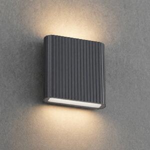 Vonkajšie nástenné svietidlo Lucande Raija, antracitová, výška 19 cm,, Hliník / sivá / zinok, Hliník, Moderný, Nástenné svietidlo