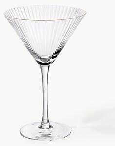 Ručne fúkané poháre na martini's pozláteným okrajom Aleo, 4 ks