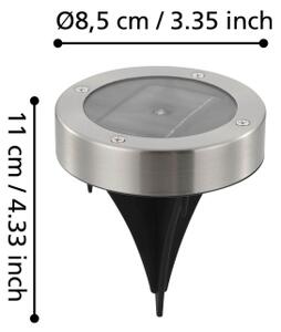 Eglo 48777 - LED solárne svietidlo so senzorom LED/0,07W/1,2V 200 mAh chróm