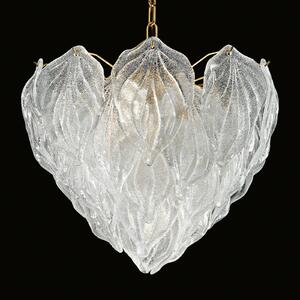 Viacvrstvová sklenená závesná lampa Foglie 45 cm