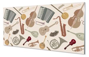 Obraz na skle Trumpet husle ukulele 100x50 cm 2 Prívesky
