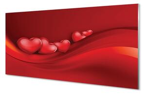 Nástenný panel  Červené srdce pozadia 100x50 cm