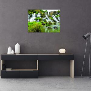 Obraz - vodopády so zeleňou (70x50 cm)