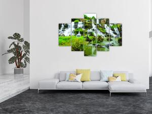 Obraz - vodopády so zeleňou (150x105 cm)