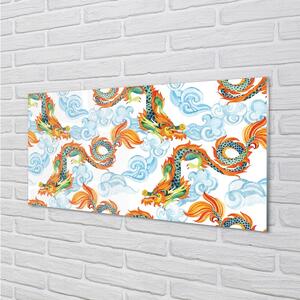 Sklenený obraz Japonské farebné drakmi 120x60 cm 2 Prívesky