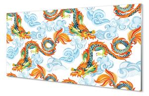 Sklenený obraz Japonské farebné drakmi 120x60 cm 2 Prívesky