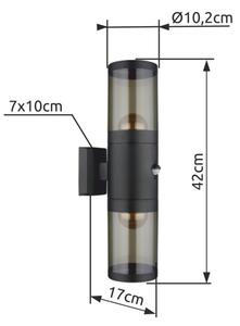 Globo 32014-2BS - Vonkajšie nástenné svietidlo XELOO 2xE27/60W/230V IP44