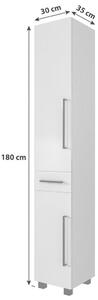 VYSOKÁ SKRINKA, biela, biela, 30/180/35 cm Held - Kúpeľňové skrinky, Online Only