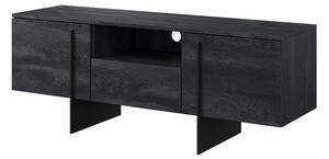 TV stolík Larena 150 cm - čierny betón / čierne nožičky