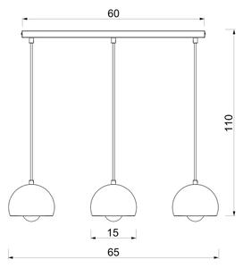Závesný luster na kábli SOOL 3xE27/15W/230V béžový