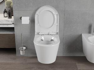 Mexen Rico závesné wc rimless s toaletným sedátkom z duroplastu, biela - 30720200
