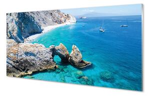 Sklenený obraz Grécko Beach brehu mora 120x60 cm 2 Prívesky