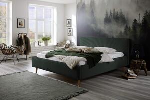 MUZZA Čalúnená posteľ taupe s úložným priestorom 180 x 200 cm menčester zelená