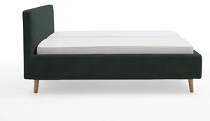 MUZZA Čalúnená posteľ taupe 160 x 200 cm menčester zelená