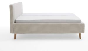 MUZZA Čalúnená posteľ taupe 160 x 200 cm menčester piesková
