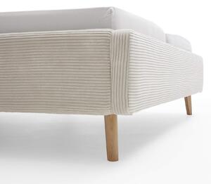 MUZZA Čalúnená posteľ taupe s úložným priestorom 180 x 200 cm menčester piesková