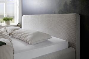 MUZZA Čalúnená posteľ taupe s úložným priestorom 180 x 200 cm menčester piesková