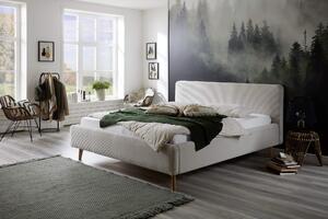 MUZZA Čalúnená posteľ taupe s úložným priestorom 140 x 200 cm menčester piesková