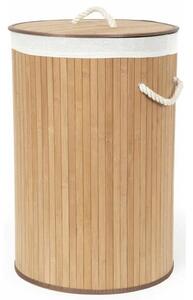 Compactor Bambusový kôš na bielizeň s vekom Compactor Bamboo - okrúhly, prírodný, 40 x 60 cm