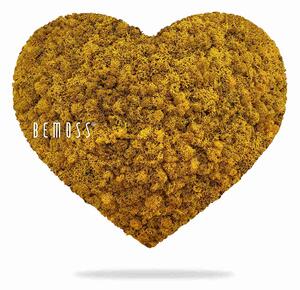 Machové SRDCE LIŠAJNÍK mono YELLOW - v375 x š440 mm