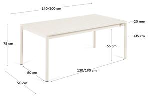 MUZZA Záhradný rozkladací stôl tana 140 (200) x 90 cm biely