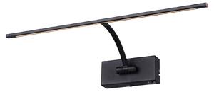 Nástenné LED svietidlo Matisse šírka 45 cm, čierne, Čierna, Obývacia izba / jedáleň, kov, Moderný, Osvetlenie obrazu