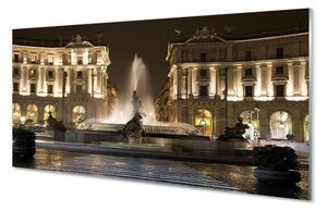 Sklenený obraz Rome Fountain Square v noci 100x50 cm 2 Prívesky