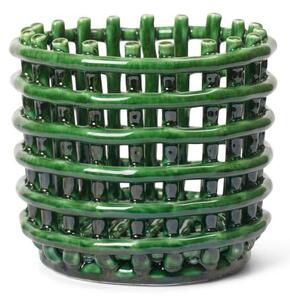 Ferm Living Organizér Ceramic Basket Small, emerald green