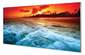 Obraz na skle Sea strom západ 100x50 cm 2 Prívesky