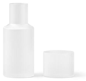 Ferm Living Karafa s pohárom Ripple Small, frosted