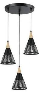 Luster na lanku HIRA 3xE27/60W/230V pr. 40 cm čierna