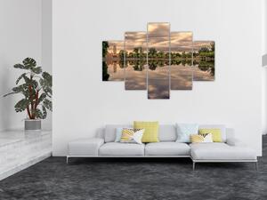 Obraz jazera a stromov (150x105 cm)