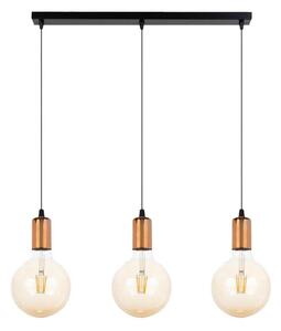 Luster na lanku MIROS 3xE27/60W/230V čierna/medená