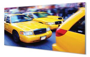 Obraz na skle Žltá taxi City 120x60 cm 2 Prívesky