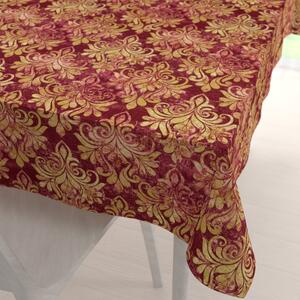 Biante Zamatový obdĺžnikový obrus Tamara TMR-053 Zámocký vzor na vínovo červenom 60x100 cm