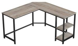 Rohový písací stôl MONA sivobéžová/čierna