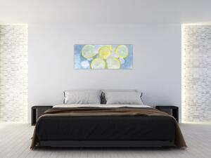 Obraz citróna v ľade (120x50 cm)