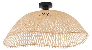 Art Deco stropné svietidlo čierne s prírodným bambusom 60 cm - Alka