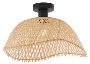 Art Deco stropné svietidlo čierne s prírodným bambusom 40 cm - Alka